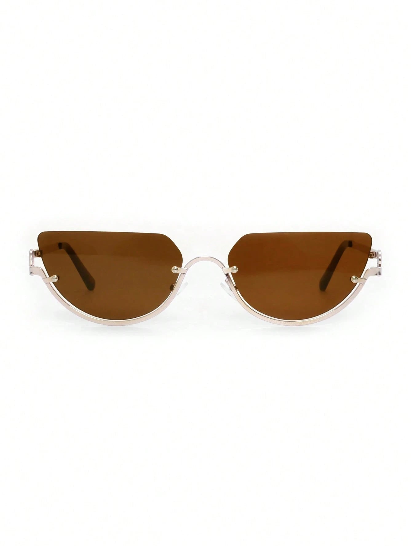 Vintage-inspired semi-rimless cat eye fashion sunglasses