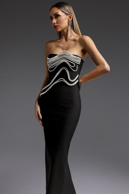 Side view of Ayanda Dress – luxury contour fit bodycon