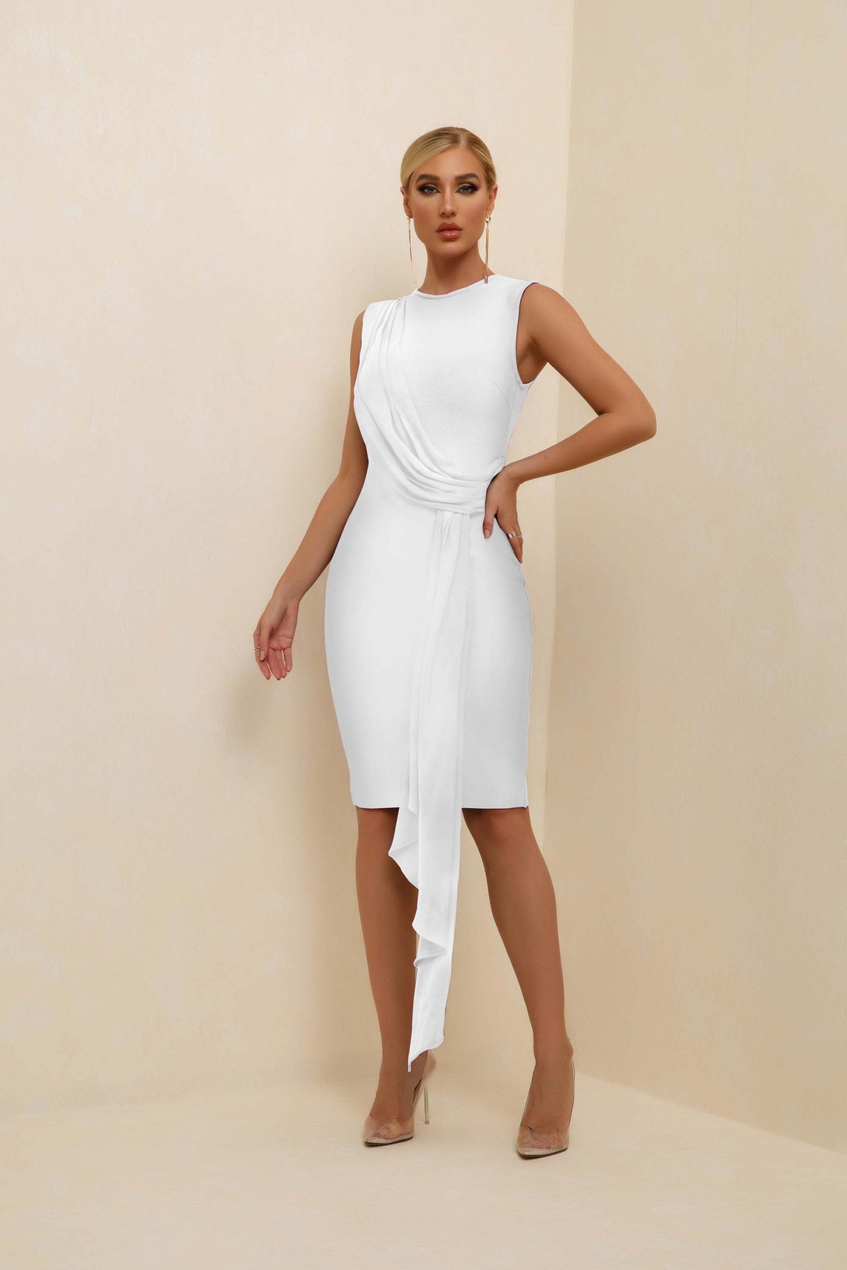 White Venantia Bandage Dress – Gillian&Co White Venantia Bandage Dress – Gillian&Co