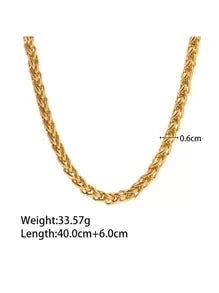 Stainless steel gold chain necklace on surface – modern fashion accessory
