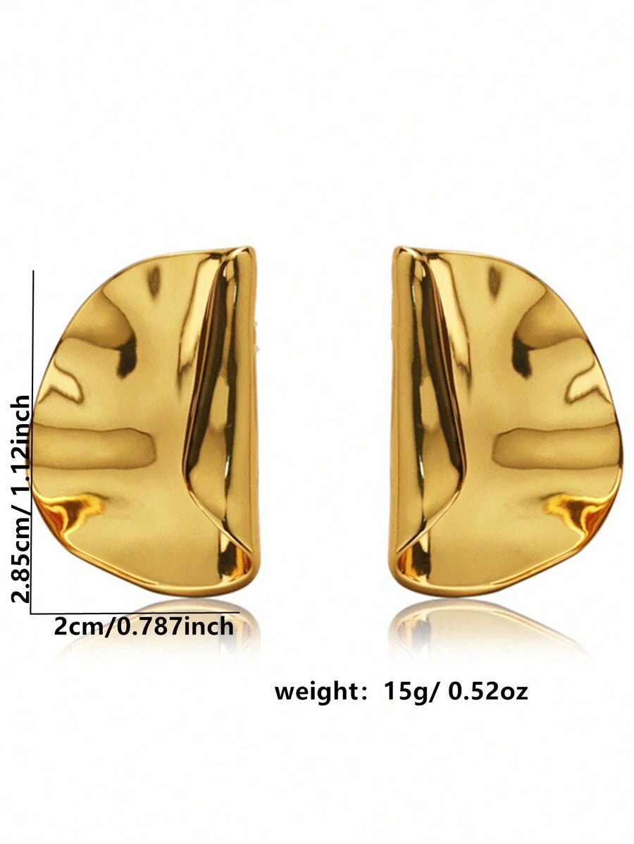 Geometric Gold Stud Earrings