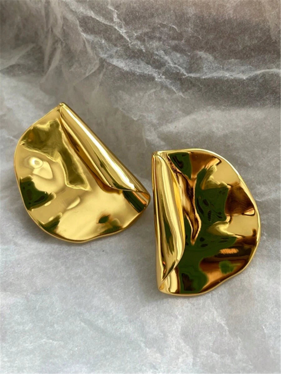 Geometric Gold Stud Earrings