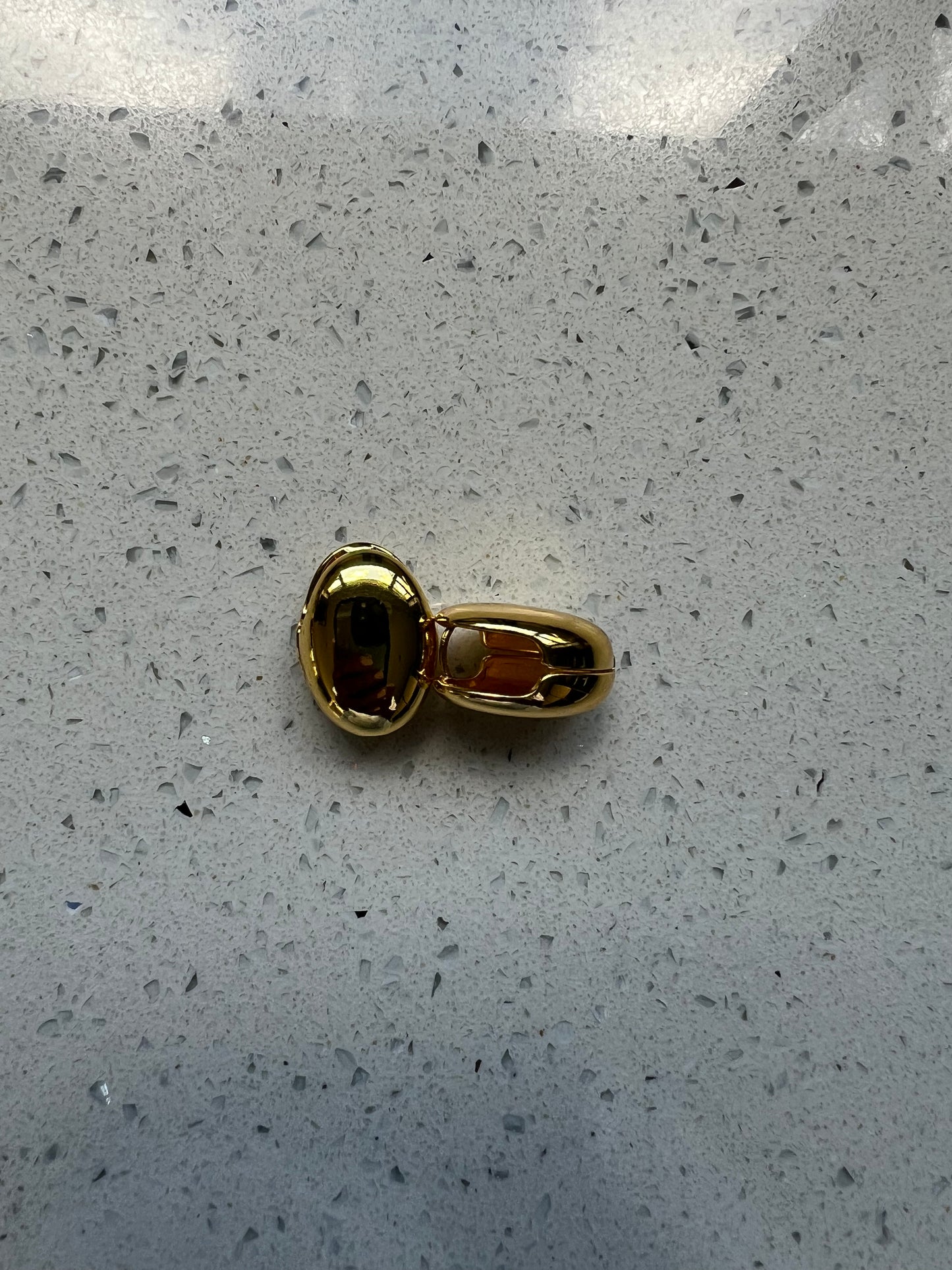 Gold stainless steel sculpted dome earrings – modern statement jewellery by Gillian & Co