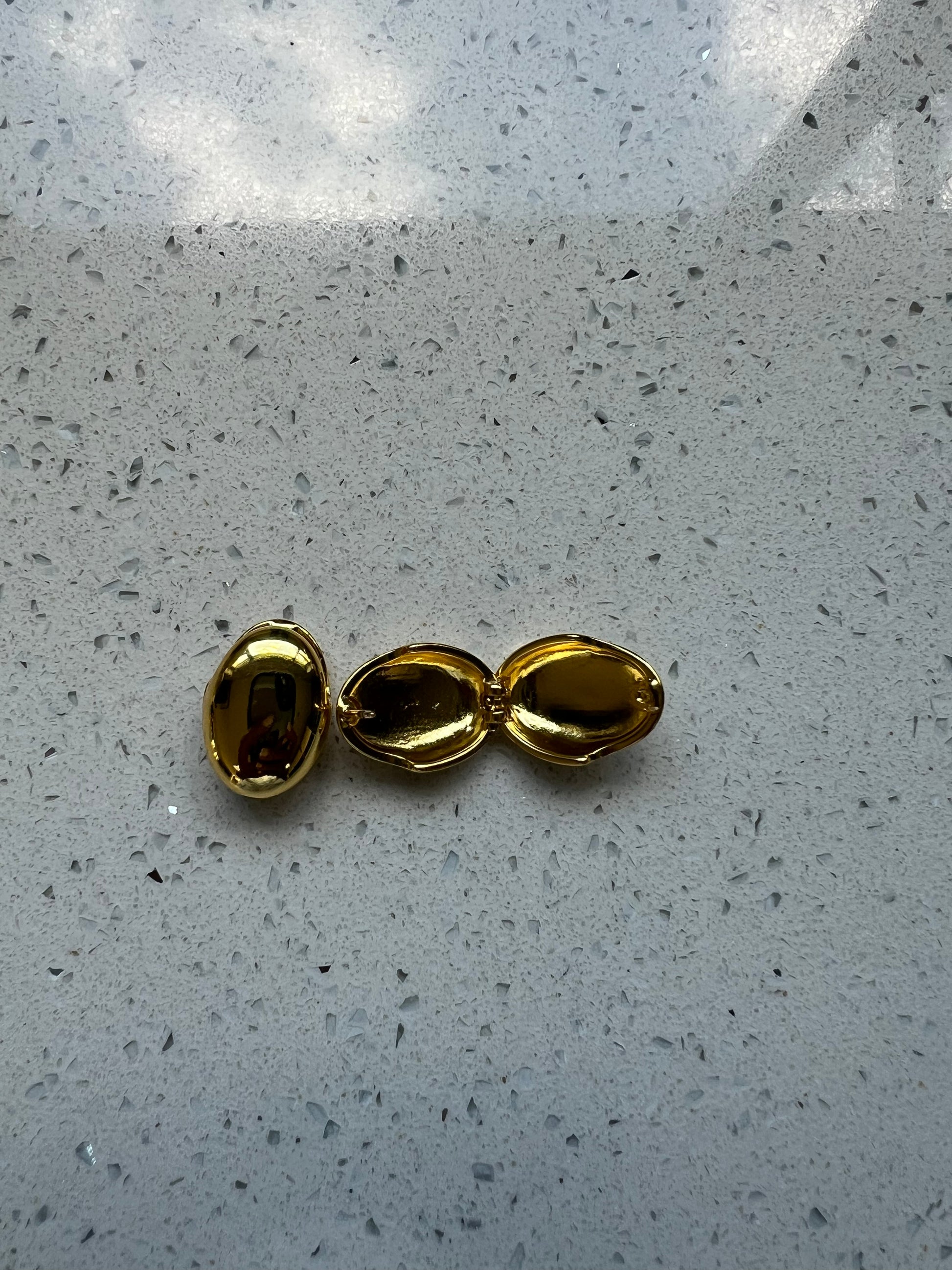 High-shine gold dome stainless steel earrings – contemporary women’s jewellery