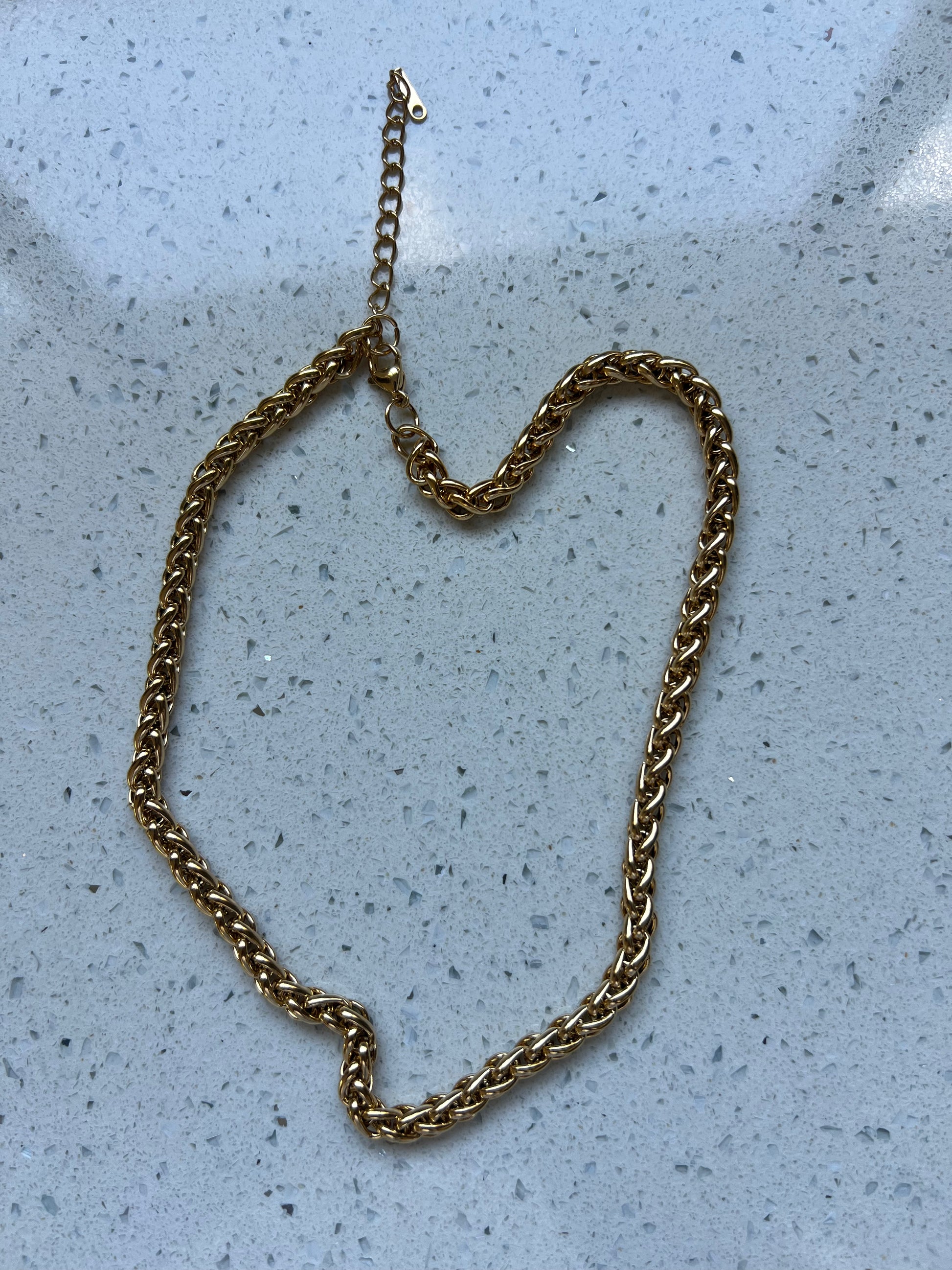 Gold chunky chain stainless steel necklace – statement jewellery by Gillian & Co